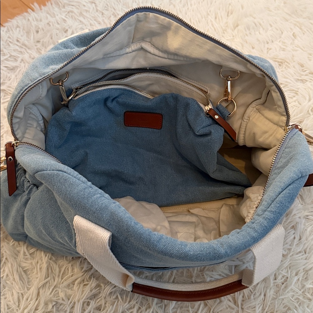 Chloe Denim Diaper Bag - Picture 2 of 3
